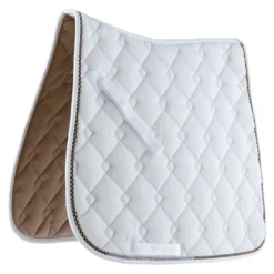 Weatherbeeta Roma® Ecole Double Diamond Dressage Saddle Pad -Schneiders Shop 40710 whitenavygold