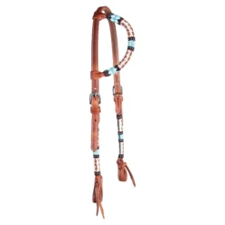 Double S Beaded One Ear Headstall -Schneiders Shop 41110 blue