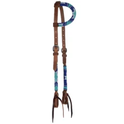 Double S Beaded One Ear Headstall -Schneiders Shop 41110 turquoise
