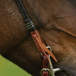 Double S Harness Leather One Ear Headstall With Black Rawhide -Schneiders Shop 41115 alt g