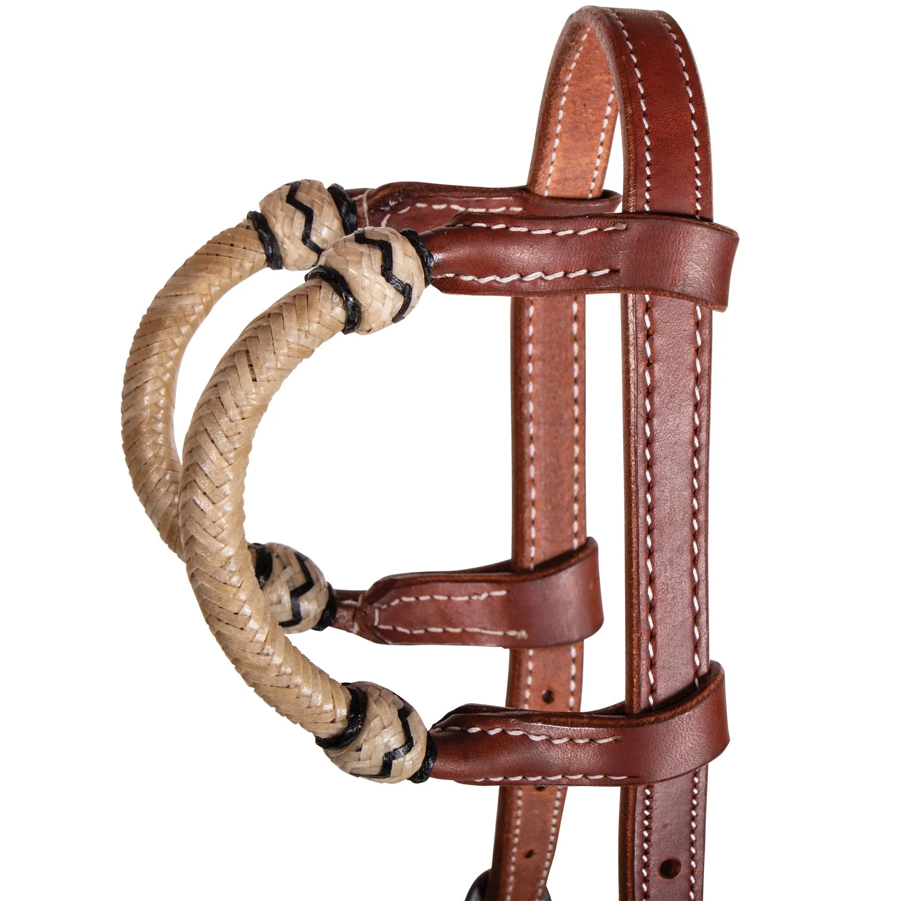 Double S Harness Leather Two Ear Headstall With Rawhide 10 Double S Harness Leather Two Ear Headstall With Rawhide - Image 8