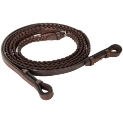 Pinnacle X-Long Plaited Reins 5/8 X 64 -Schneiders Shop 41496 chestnut