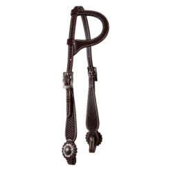 Double S Teardrop Basketweave One Ear Headstall -Schneiders Shop 41750 dark
