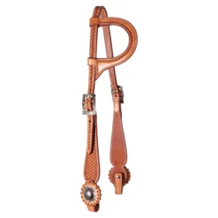 Double S Teardrop Basketweave One Ear Headstall -Schneiders Shop 41750 light