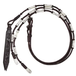 Double S Silver Plated Lightweight Hex Ferrule Romel Reins For Horses 24 Oz.