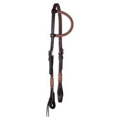 Double S Harness Leather One Ear Headstall -Schneiders Shop 42370 darkoil