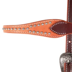 Double S Two-Tone Studded Browband Headstall -Schneiders Shop 42373 alt c