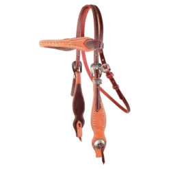 Double S Two-Tone Studded Browband Headstall -Schneiders Shop 42373 alt h