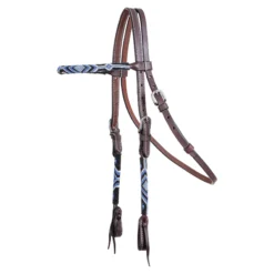 Double S Beaded Browband Headstall -Schneiders Shop 42529 blue