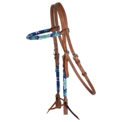 Double S Beaded Browband Headstall -Schneiders Shop 42529 turquoise