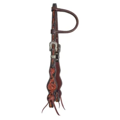 Double S One Ear Floral Tooled Headstall -Schneiders Shop 42984 darkoilchestnut