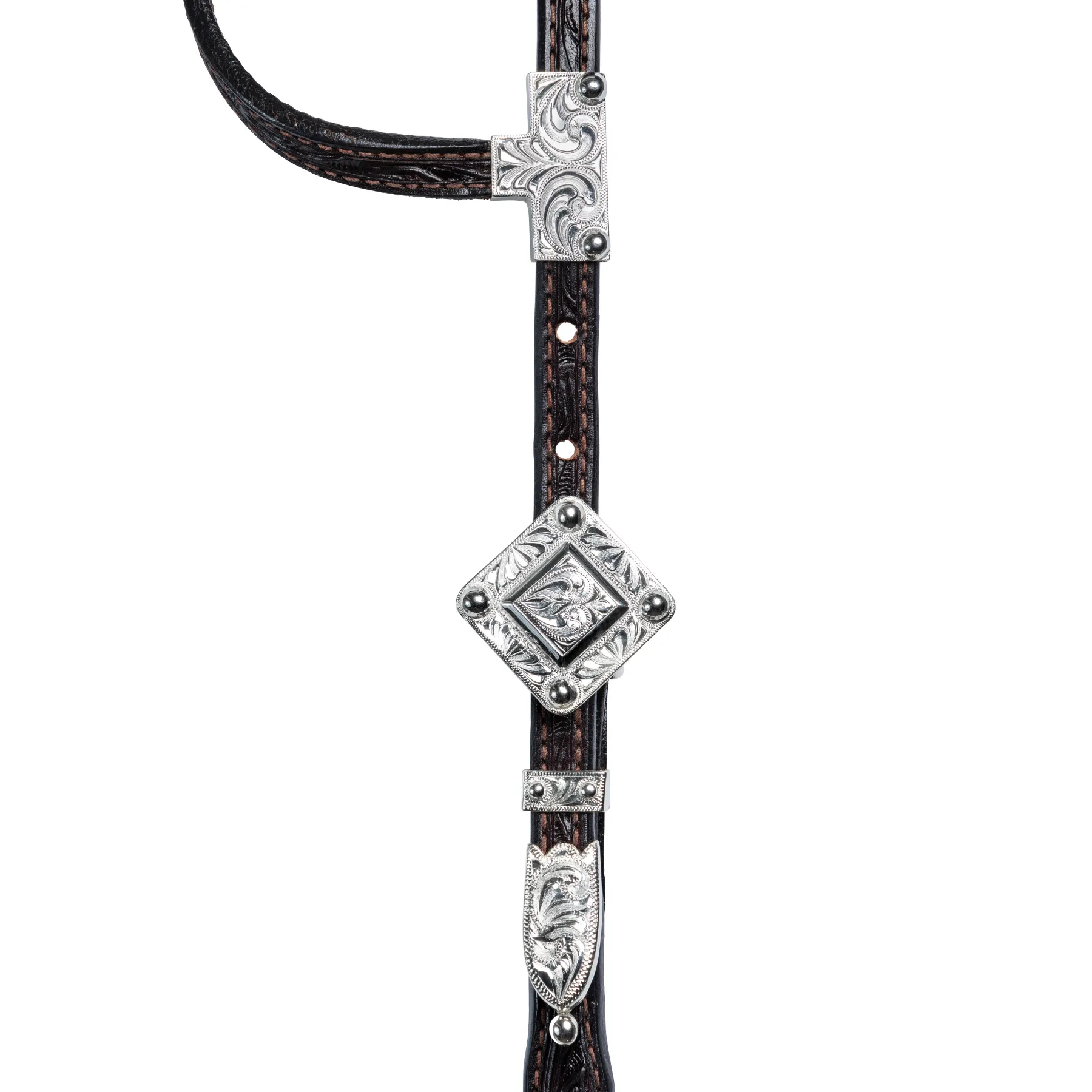 Billy Royal Studded Diamond Tooled Two Ear Headstall 11 Billy Royal Studded Diamond Tooled Two Ear Headstall - Image 9