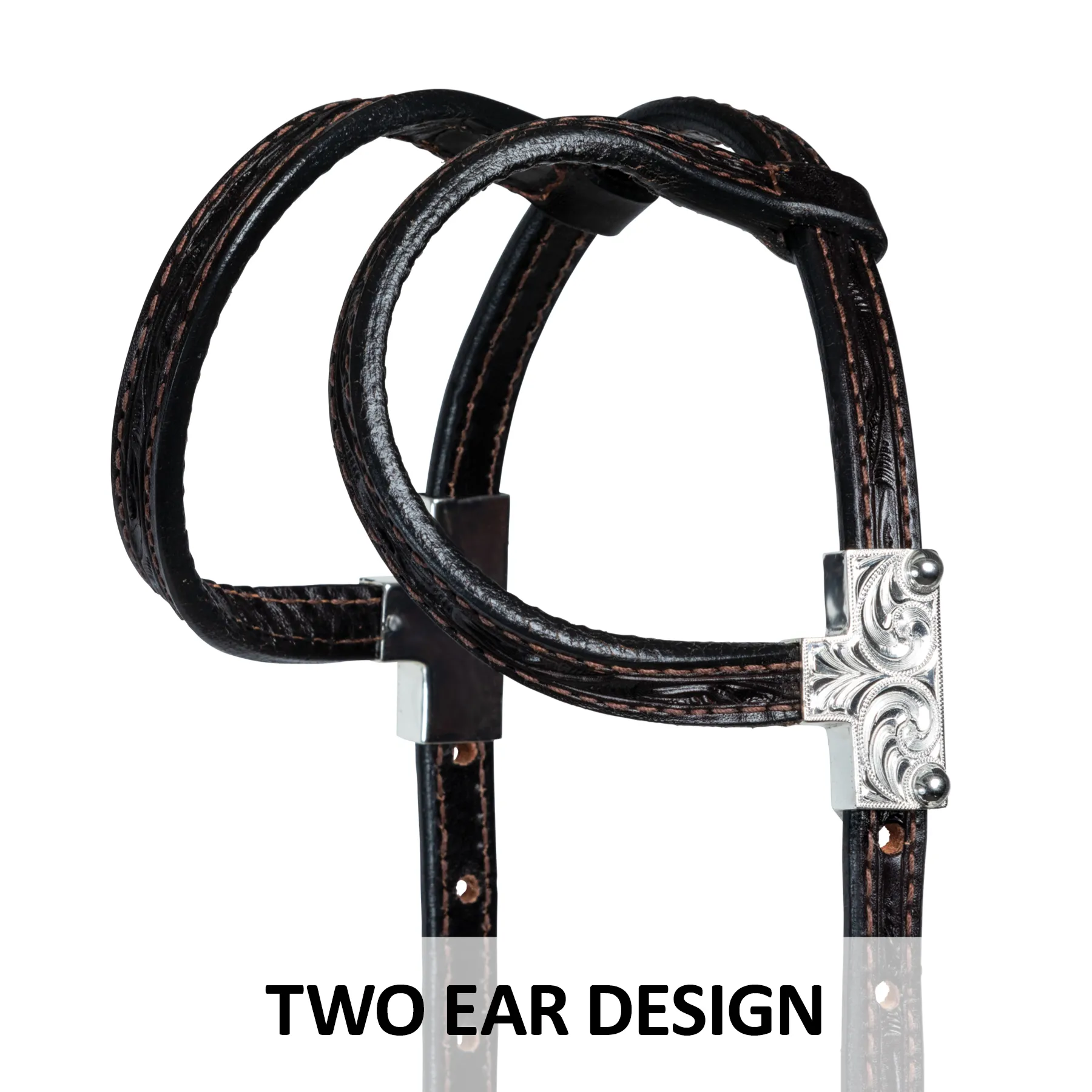 Billy Royal Studded Diamond Tooled Two Ear Headstall 7 Billy Royal Studded Diamond Tooled Two Ear Headstall - Image 5