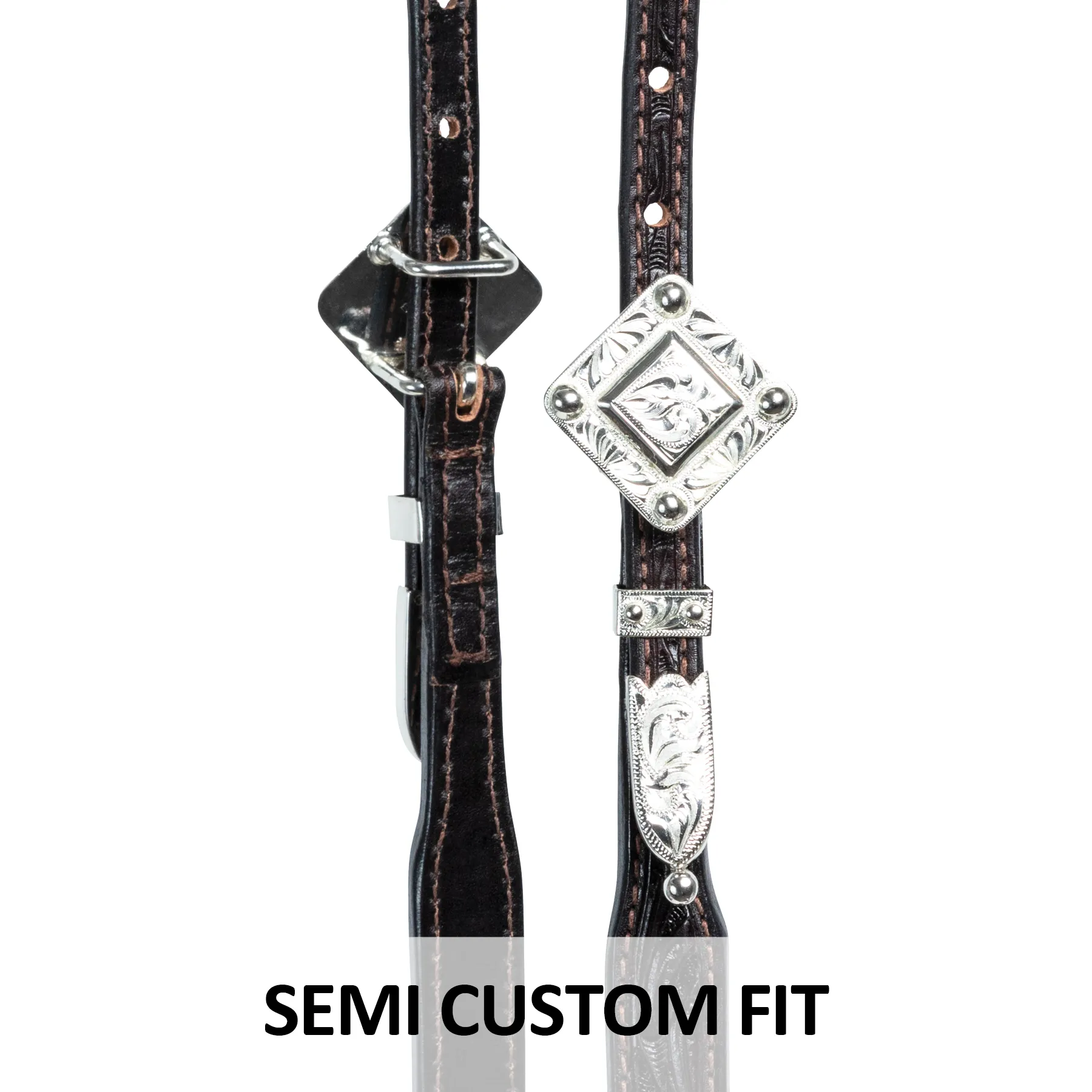 Billy Royal Studded Diamond Tooled Two Ear Headstall 8 Billy Royal Studded Diamond Tooled Two Ear Headstall - Image 6