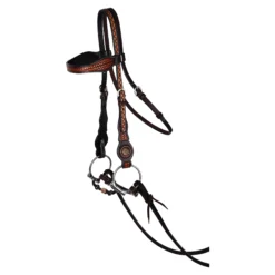 Double S Tooled Concho Browband Headstall -Schneiders Shop 44875 alt c