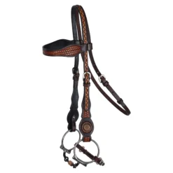 Double S Tooled Concho Browband Headstall -Schneiders Shop 44875 darkoil
