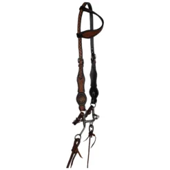 Double S Tooled Concho One Ear Headstall