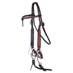 Double S Two-Tone Diamond Tooled Browband Headstall