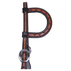 Double S Two-Tone Diamond Tooled One Ear Headstall -Schneiders Shop 45238 alt b