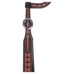 Double S Two-Tone Diamond Tooled One Ear Headstall -Schneiders Shop 45238 alt c