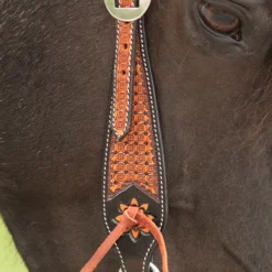 Double S Two-Tone Flower One-Ear Headstall -Schneiders Shop 45241 alt f