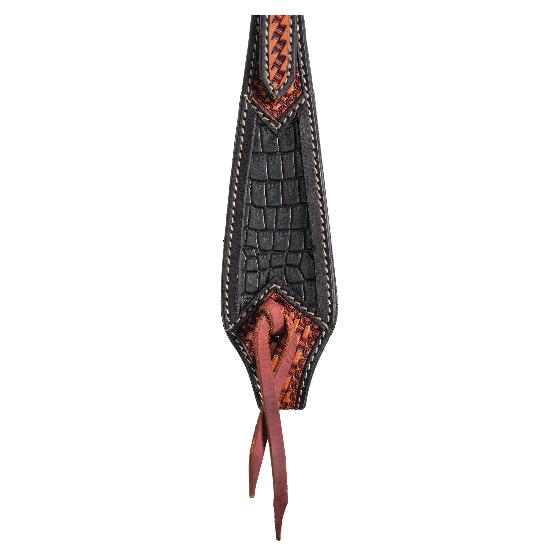 Double S Croc Print Inlay One Ear Headstall 5 Double S Croc Print Inlay One Ear Headstall - Image 3