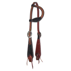 Double S Croc Print Inlay One Ear Headstall 15 Double S Croc Print Inlay One Ear Headstall -Schneiders Shop 45243 alt d