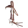 Double S Two-Tone Buckstitch Knotted Browband Headstall 2 Double S Two-Tone Buckstitch Knotted Browband Headstall -Schneiders Shop 45246