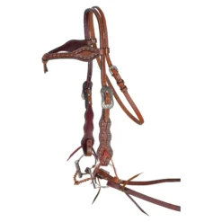 Double S Two-Tone Buckstitch Knotted Browband Headstall -Schneiders Shop 45246 mediumoil