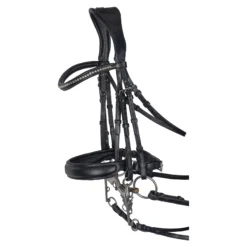 Schneiders® Ergonomic Monocrown Dressage Double Bridle With Crank Noseband -Schneiders Shop 45372 blackblack